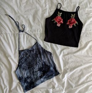 TWO cropped tank tops